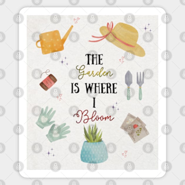 The garden is where I bloom Sticker by Maasoom Dhillon